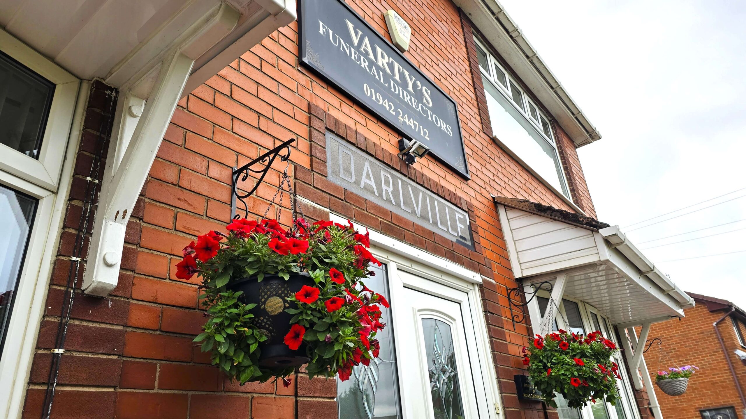 Photo shows Varty's Funeral Directors and Monumental Masons base, Darville House, Wigan