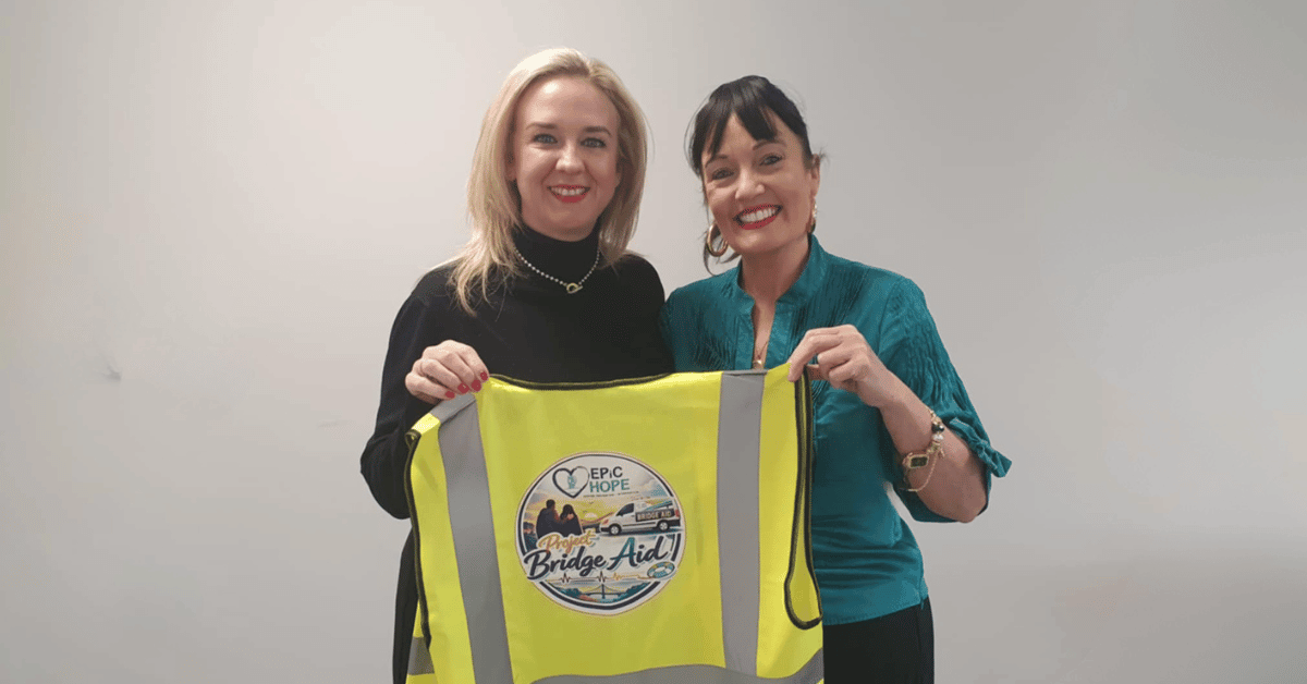 Kristen Varty from Varty's Funeral Directors in Wigan with Ellie Palma-Cass from EPiC Hope Suicide Prevention Charity